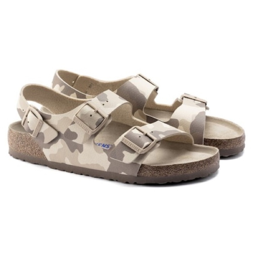 BIRKENSTOCK Milano Gray Taupe Camo Sandals Unisex - Picture 2 of 14